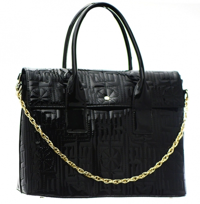 Patent Leather Shoulder Hand Bag LP2508 37772 Black